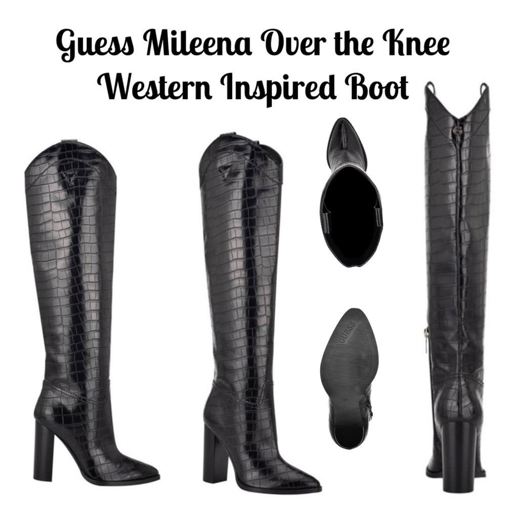 🎁Guess Mileena Over the Knee/Knee High Western Inspired Boot - Sz 10M🎁
